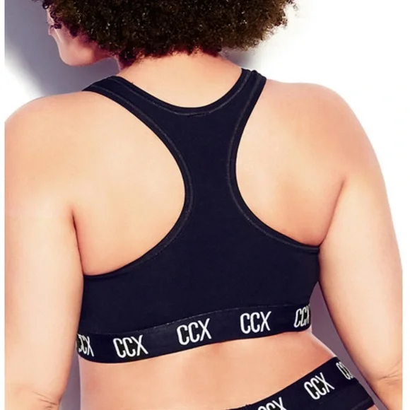 City Chic CCX Black Logo Crop Top Size S - Size 16 BNWT - Picture 6 of 7